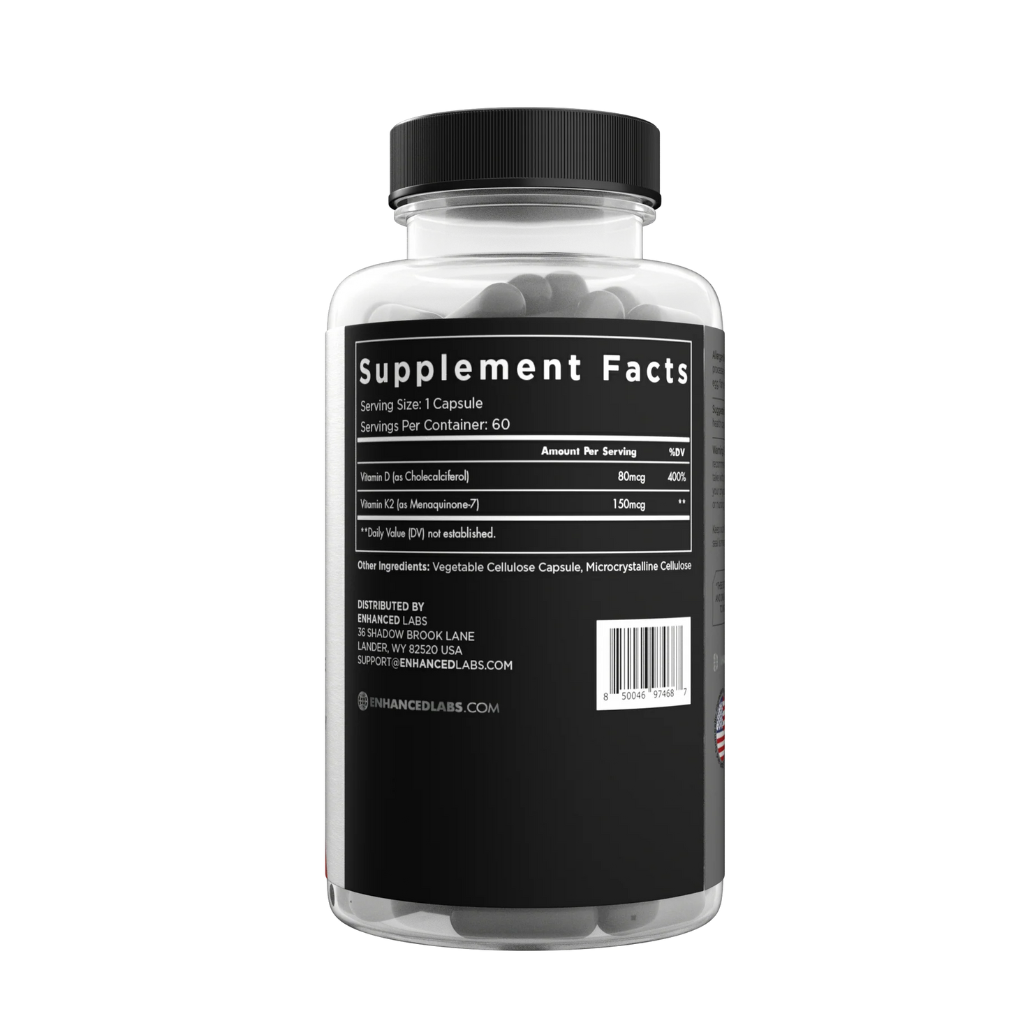 Enhanced Labs Vitamin D with K2 60 capsules