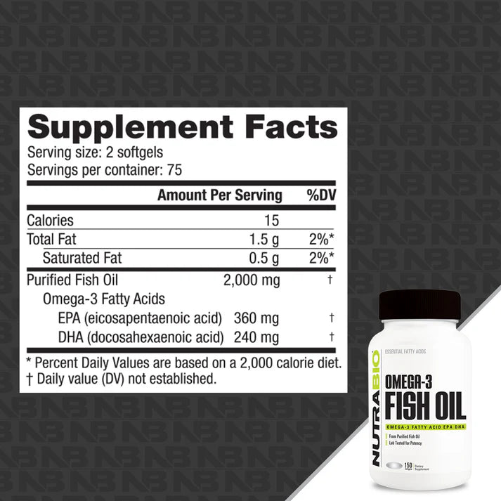 Nutrabio Omega 3 Fish Oil 75 Servings