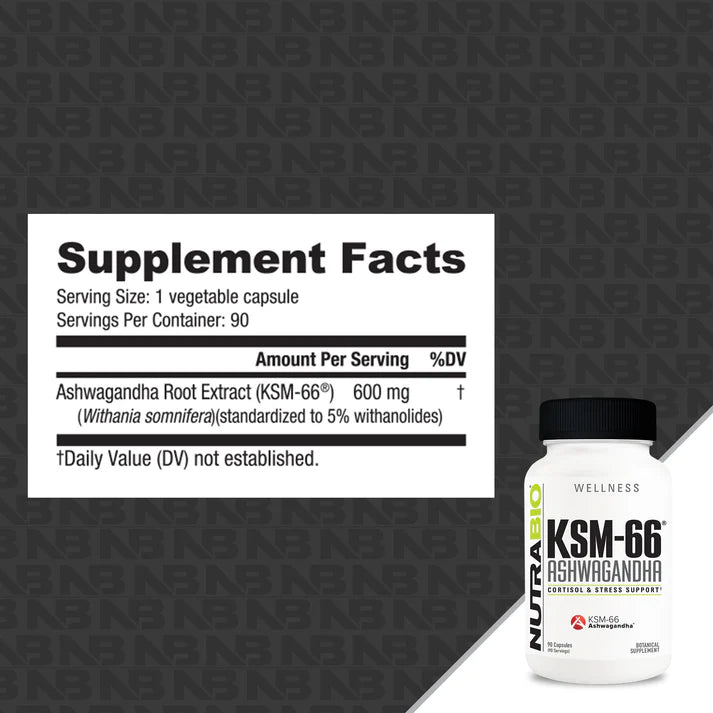 Nutrabio KSM-66 Ashwagandha 90 Capsules