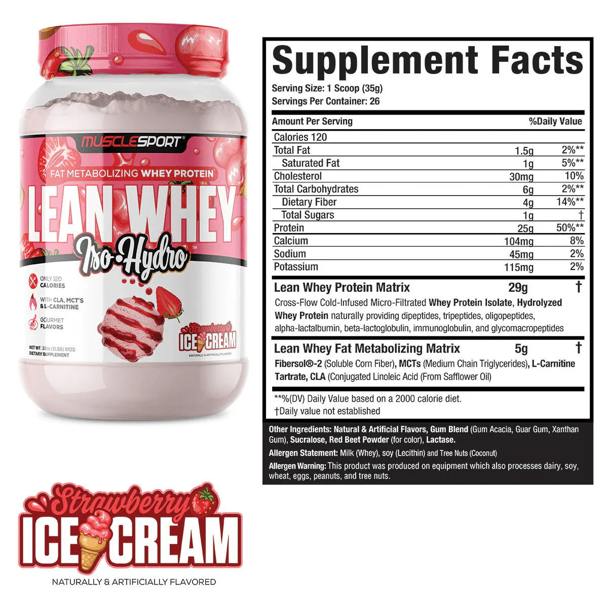 Muscle Sport Lean Whey Protein 2LBS