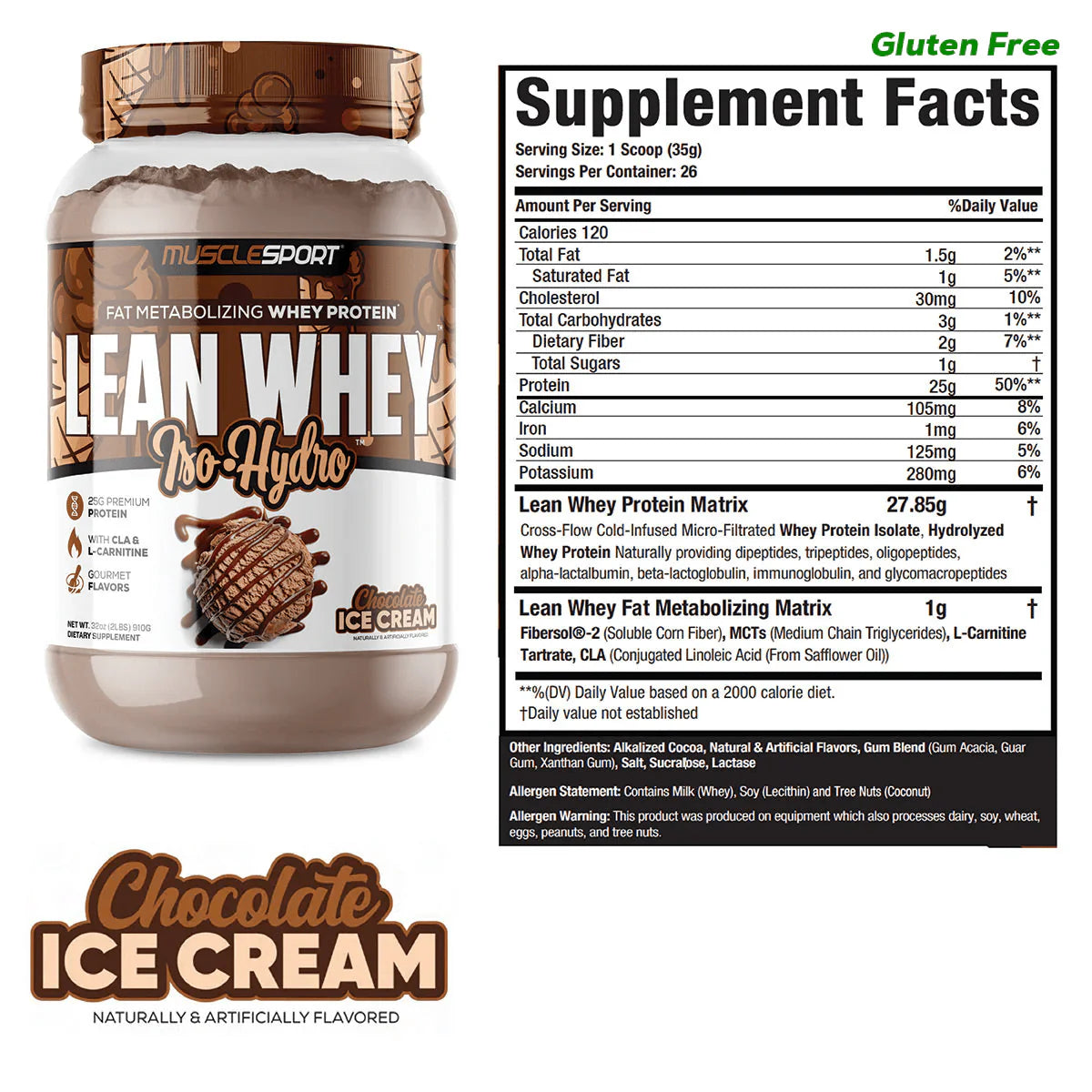 Muscle Sport Lean Whey Protein 2LBS